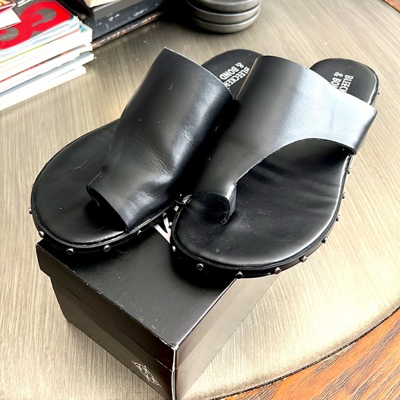 Black Leather Sandals - Picture 4 of 5